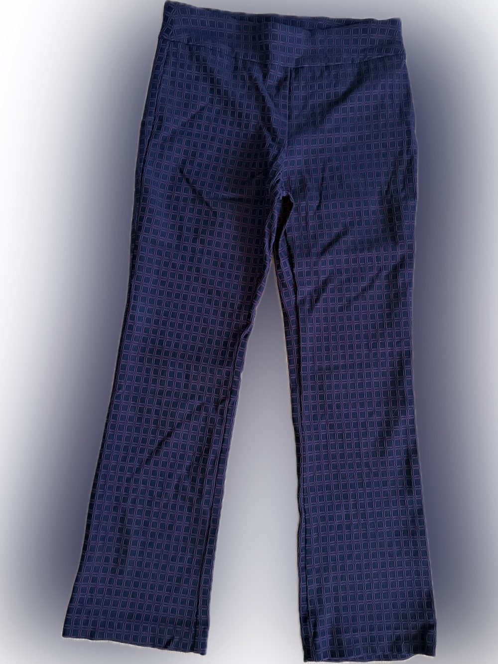 Alfani Navy and Plum Grid Straight-Leg Pants